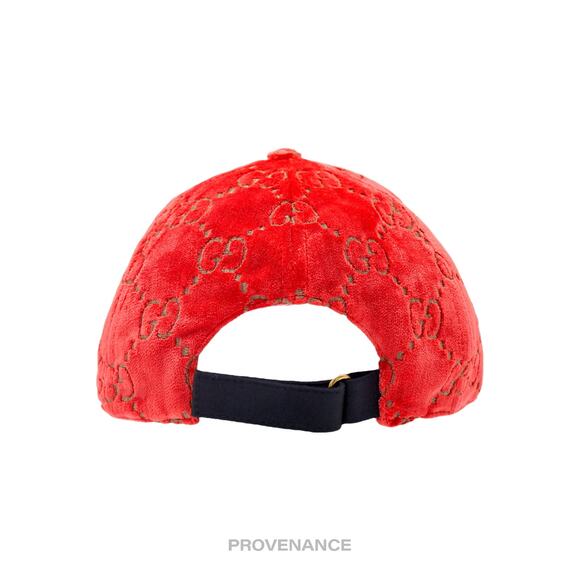 🔴 Gucci GG Monogram Canvas Velour Cap - Orange - Picture 6 of 10